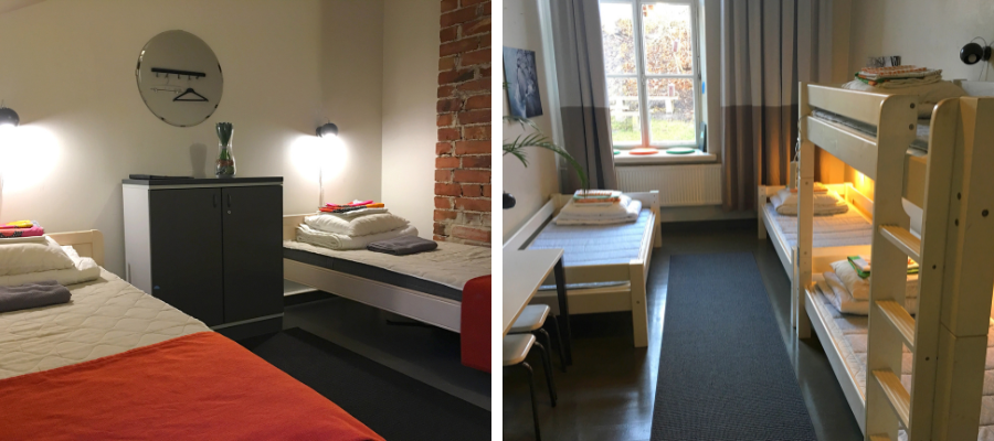 Hostel Suomenlinnan yksiyishuone ja jaettu huone
