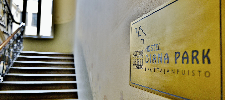 Hostel Diana Parkin rappukäytävää