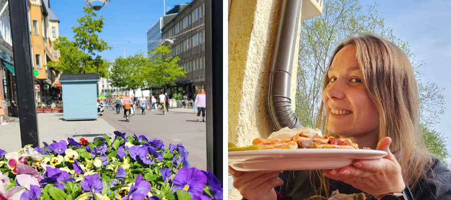 Turun kaupunkikuvaa ja Hanna lounaalla