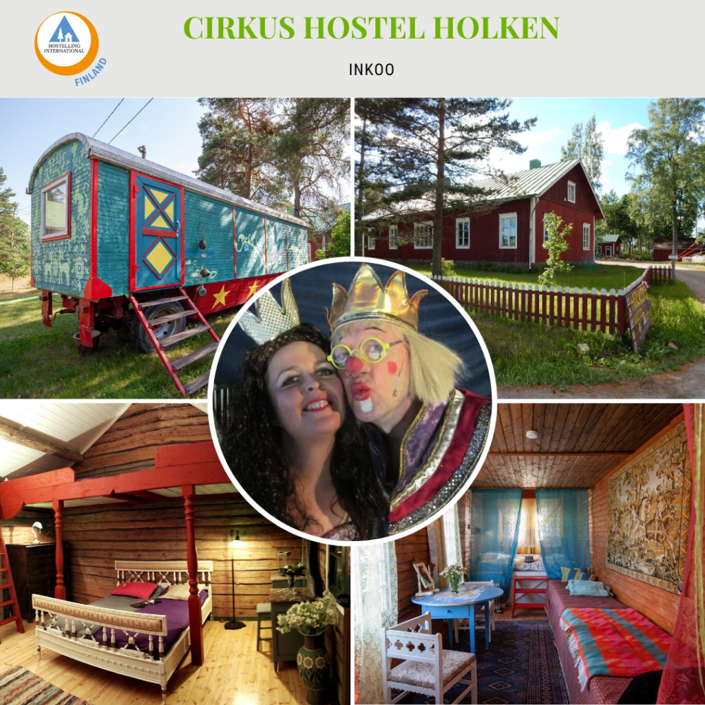 Kuvakollaasi Cirkus Hostel Holkenista. 
