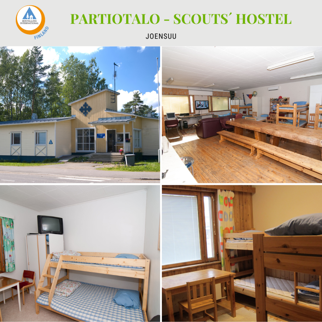 Kuvakollaasi Partiotalosta.