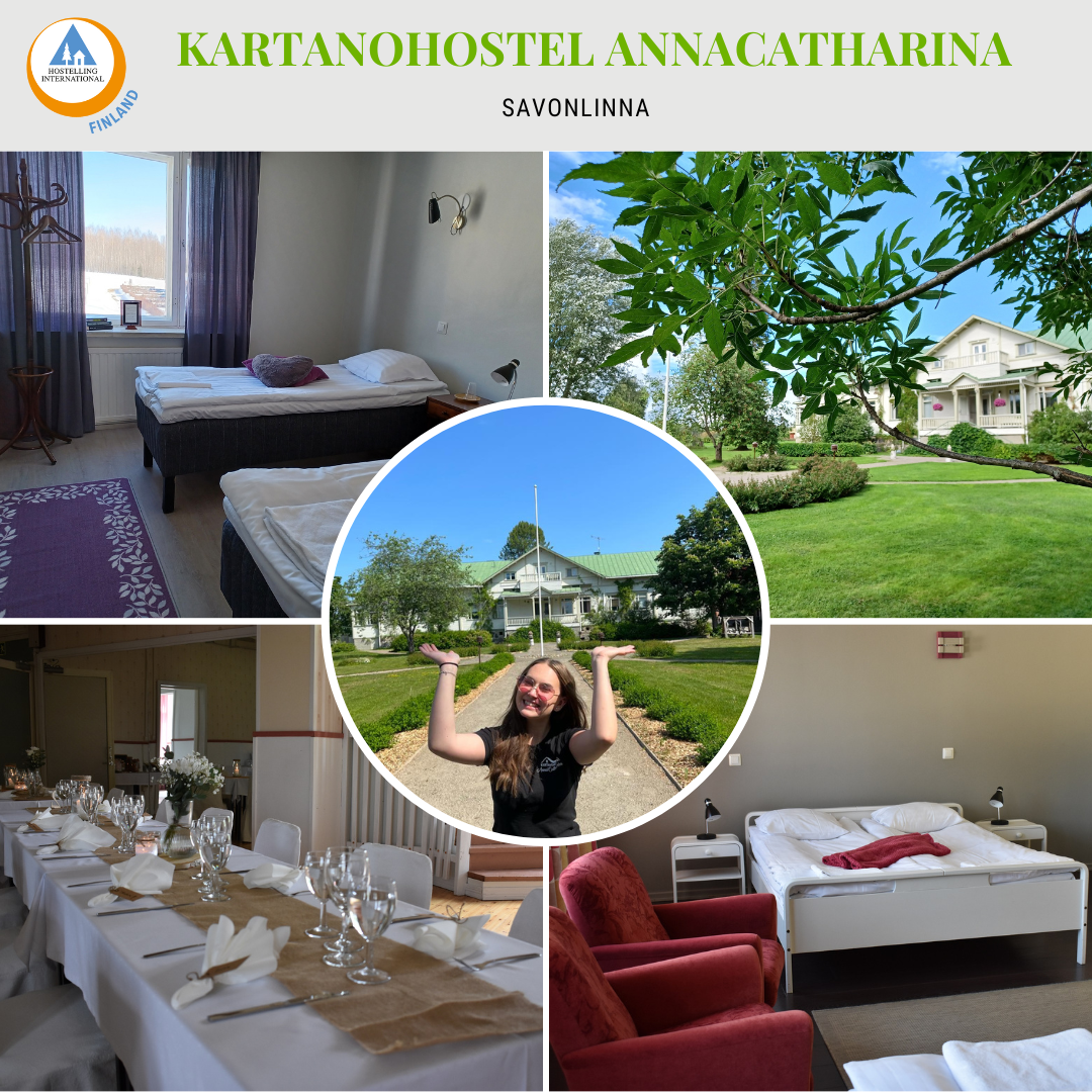 Kuvakollaasi Kartanohostel AnnaCatharinasta