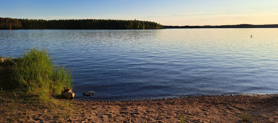 Lähiranta ilta-auringossa