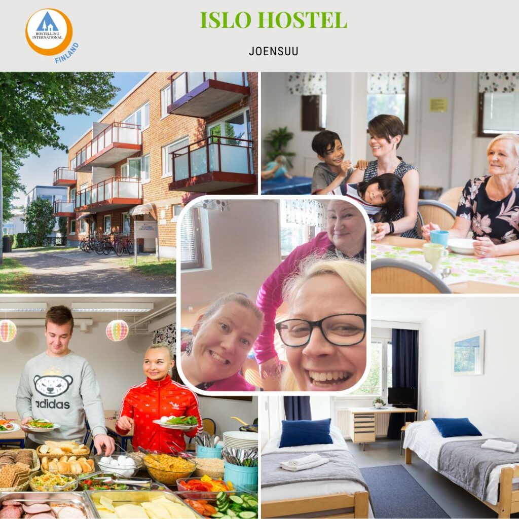 Kuvakollaasi ISLO Hostelista