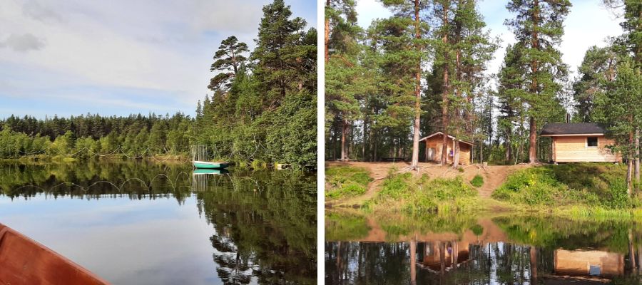 Searitnivan veneenylityspaikka ja taukotupa.