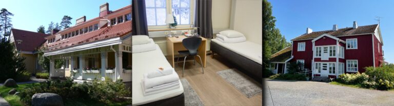 Kuvakolllaasi, jossa on Tiiliriihi, Hostelli Hermanni ja Opintola B&B