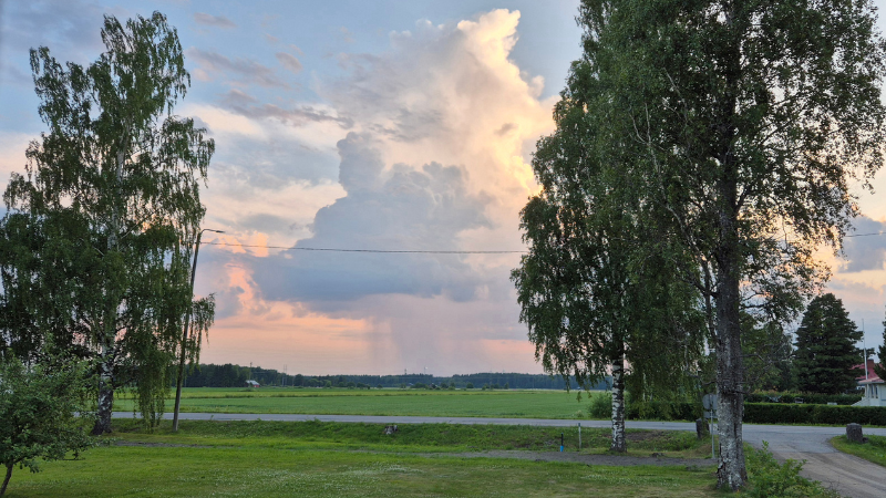 Maisemakuva Övermark B&B:n ikkunasta.
