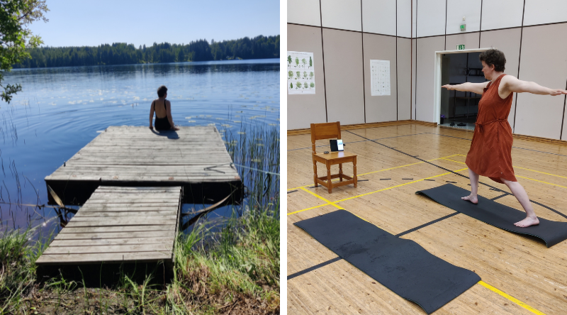 Viemenjärven ranta. Liikuntasali.