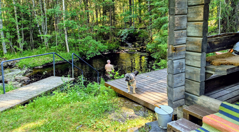 Puro savusaunan vieressä 