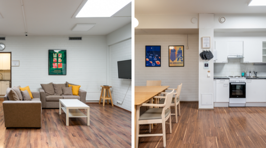 Oleskelutila ja keittiö