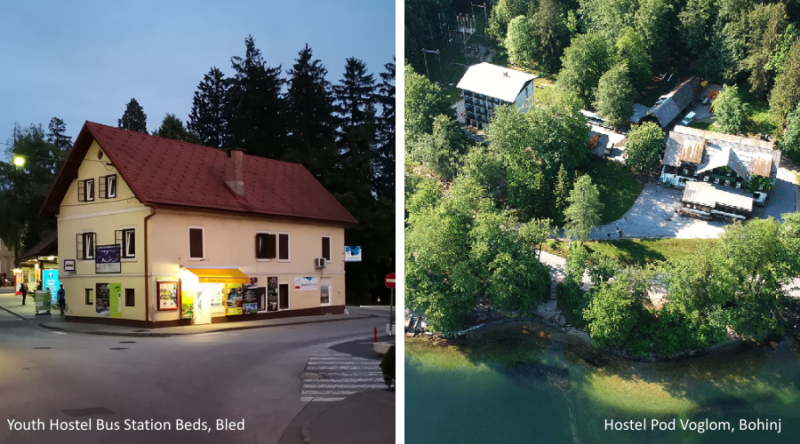 Youth Hostel Bus Station Beds, Bled ja Hostel Pod Voglom, Bohinj