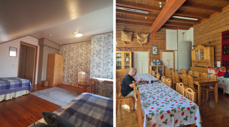 Pihlajapuun huone ja ruokailutila