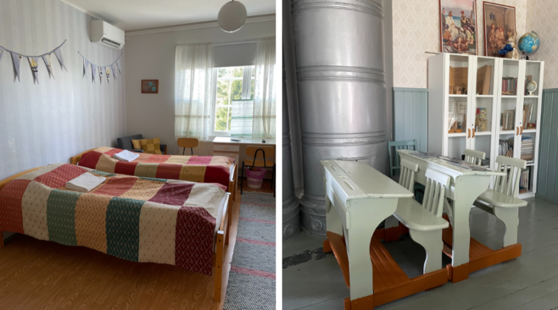 Opintolan huone ja yhteistä tilaa