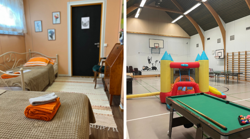 Koulumäki huone ja liikuntasali