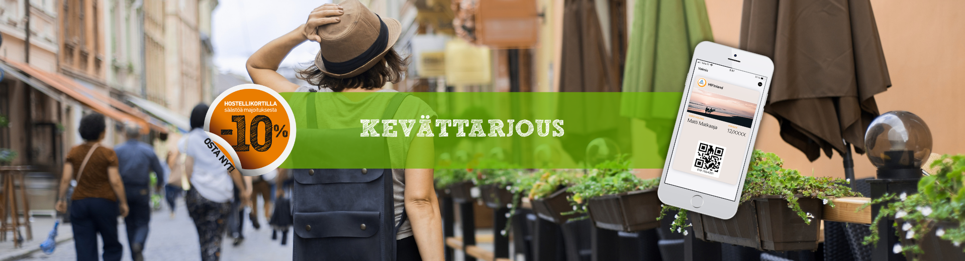 Kevättarjous kansainvälinen mobiilihostellikortti