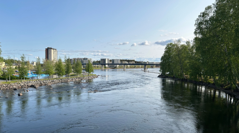 The Pielisjoki River flows through the city of Joensuu