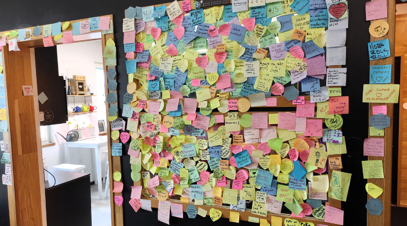 Post it -lappuseinä