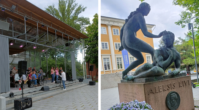 Laukinlava ja Aleksis Kiven patsas