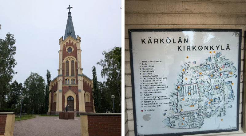 Kärkölän kirkko ja kartta