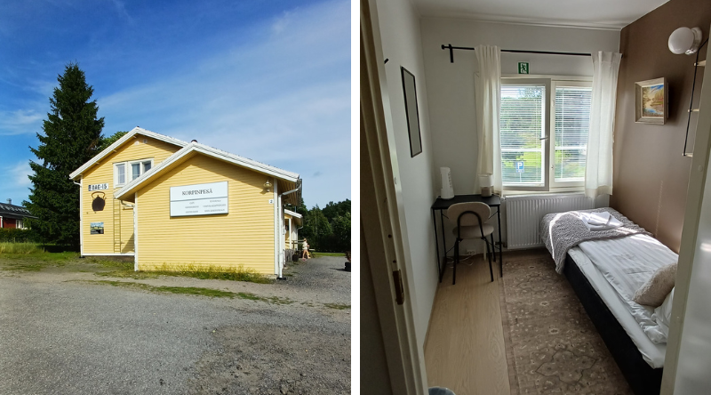 Keltainen Korpinpesä ja pieni huone